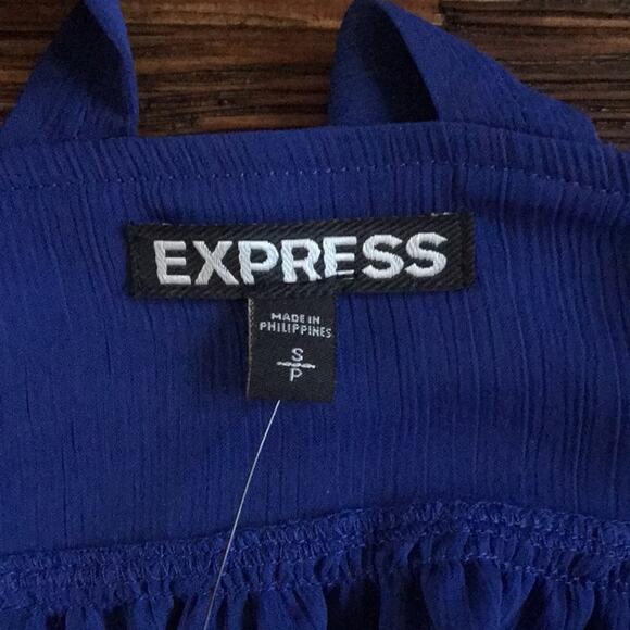 Express NWT NEW Criss Cross Strap Sleeveless Blouse Royal Blue Size S/P - Picture 7 of 8